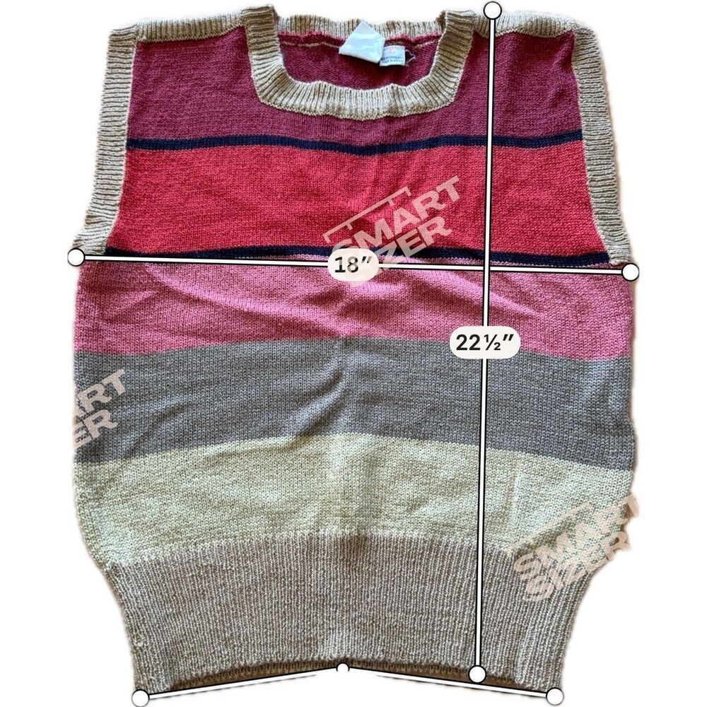 Queens Way To Fashion Vintage Knit Vest 70’s EUC Women’s Size L - Picture 6 of 8